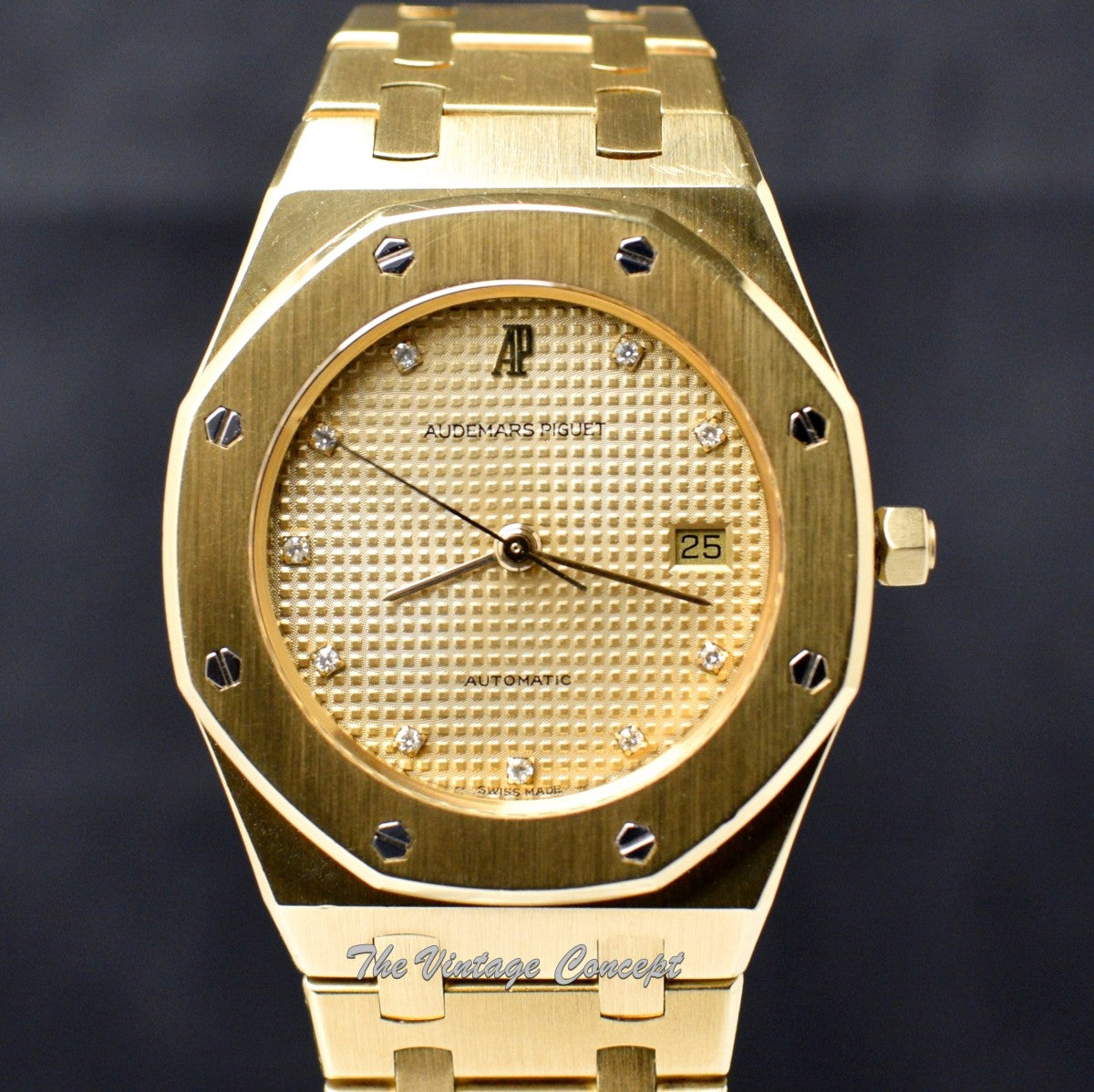 Audemars Piguet AP Royal Oak Yellow Gold Dial w/ Diamond Indexes 14486BA & Archives Paper (SOLD)