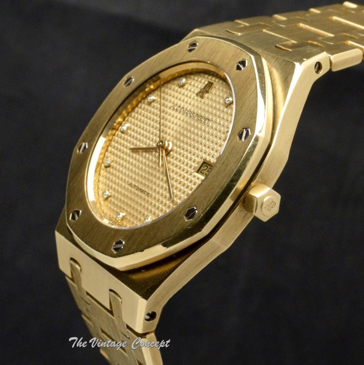 Audemars Piguet AP Royal Oak Yellow Gold Dial w/ Diamond Indexes 14486BA & Archives Paper (SOLD)