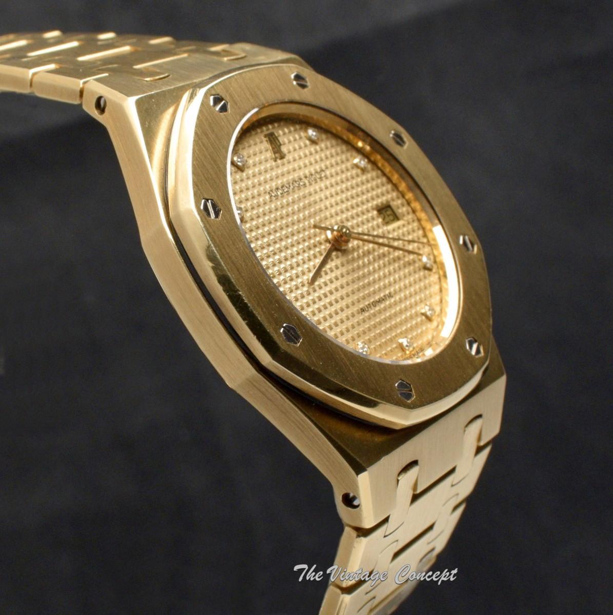 Audemars Piguet AP Royal Oak Yellow Gold Dial w/ Diamond Indexes 14486BA & Archives Paper (SOLD)