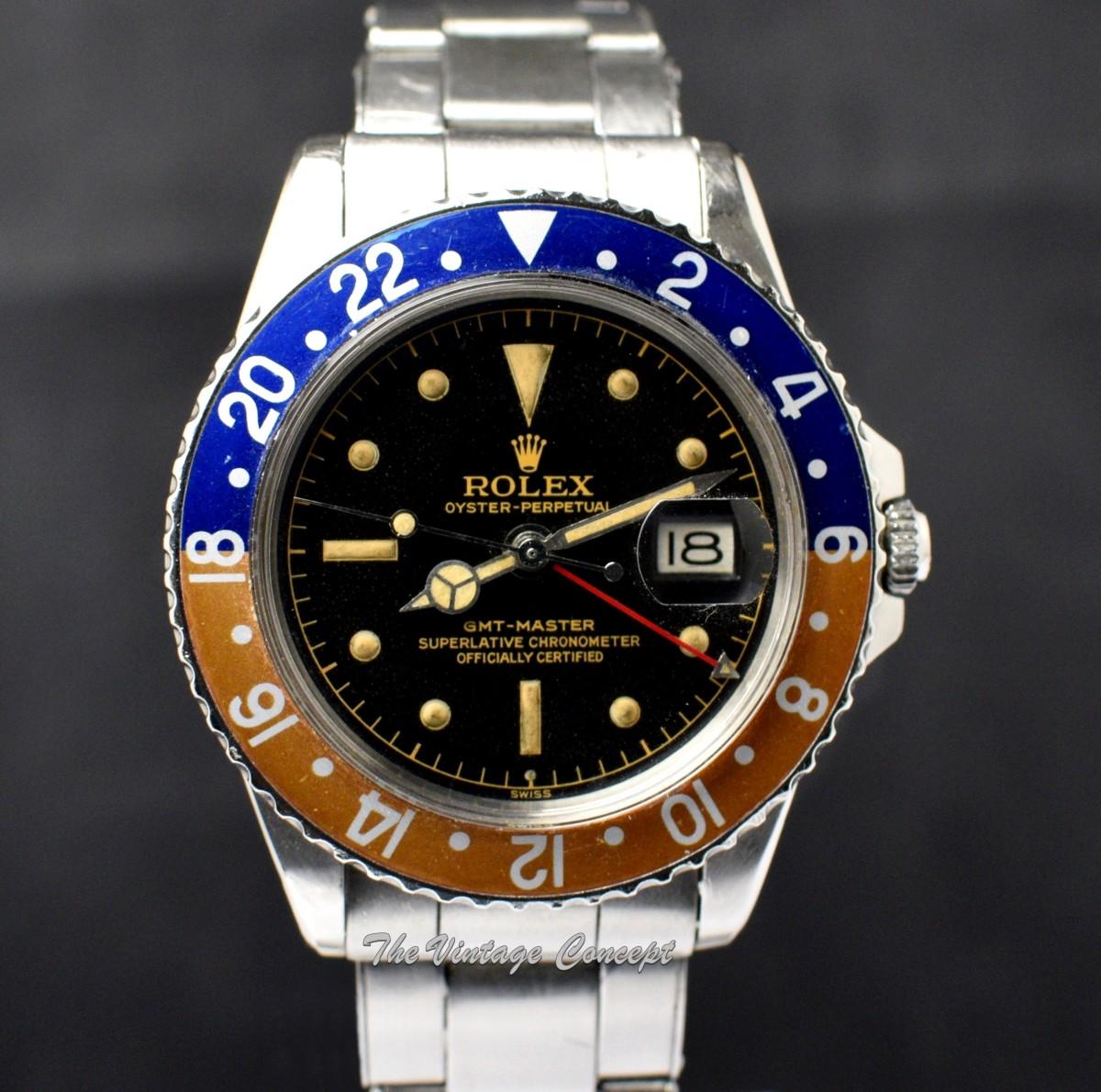 Rolex Steel Early GMT-Master Gilt Dial Chapter Ring Exclamation Dot 1675 (SOLD)