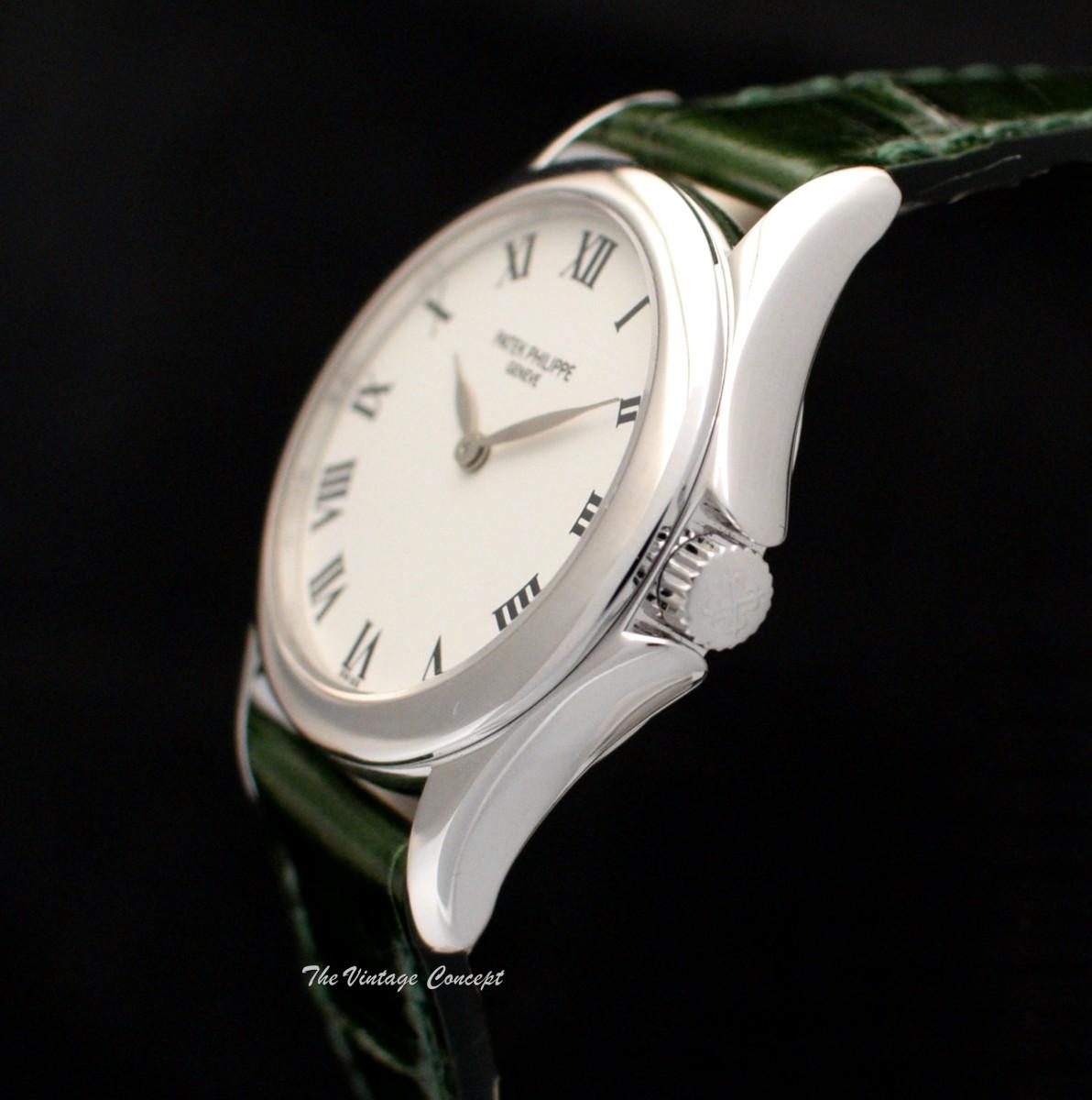 Patek Philippe Lady 28mm 18K White Gold Lady Calatrava Roman 4905  (SOLD)