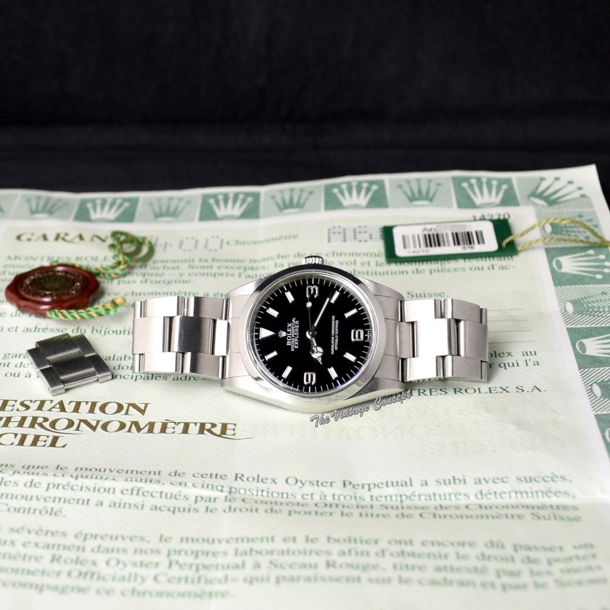 Rolex Explorer I 14270 "Swiss" Only w/ Original Paper