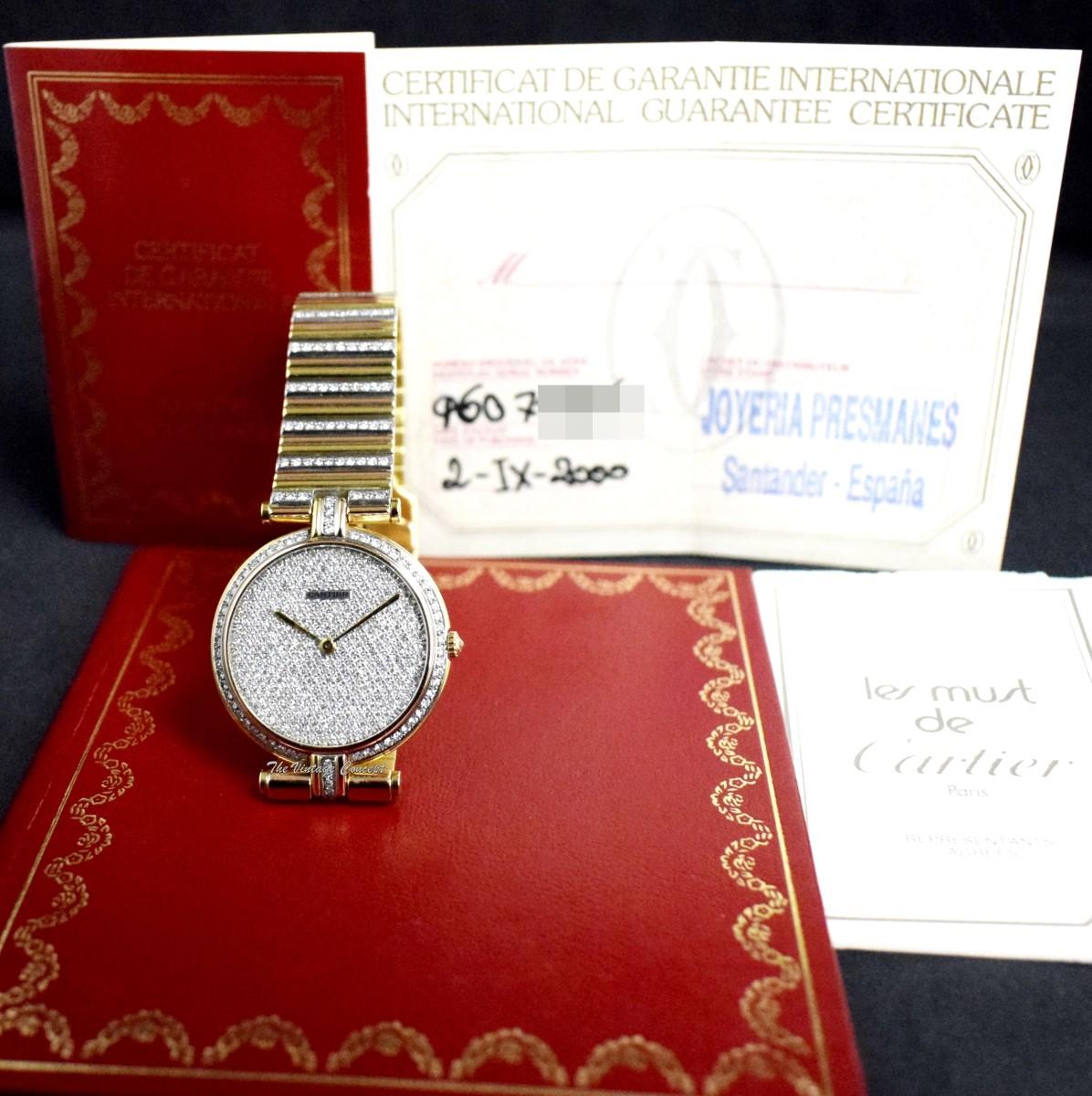 Rare Cartier 18K Tri-Color Gold Panthere Vendome Miss Universe Pave Diamond w/ Original Paper