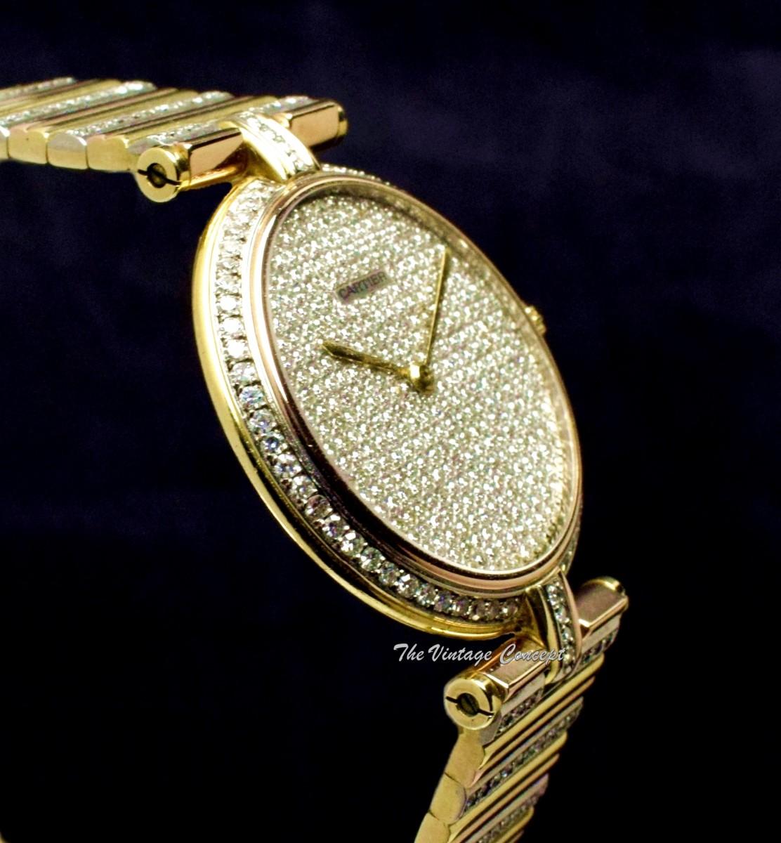 Rare Cartier 18K Tri-Color Gold Panthere Vendome Miss Universe Pave Diamond w/ Original Paper