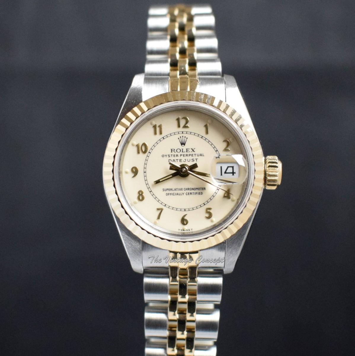 Rolex Lady Datejust Two-Tone Gold Ivory Dial 69173 with Jubilee Bracelet