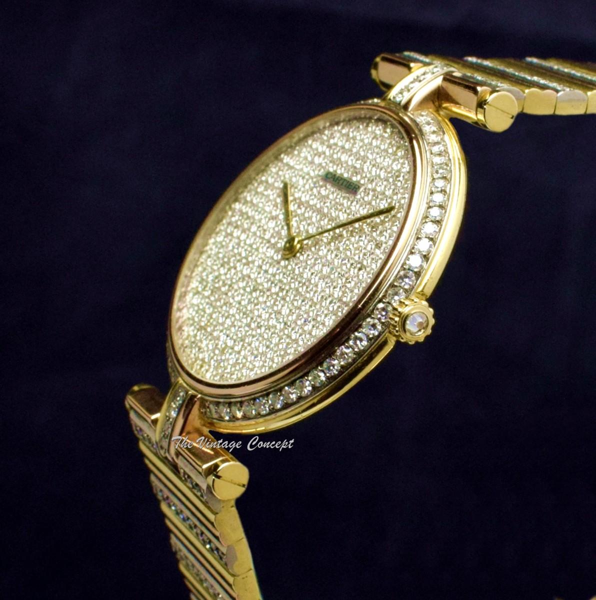 Rare Cartier 18K Tri-Color Gold Panthere Vendome Miss Universe Pave Diamond w/ Original Paper