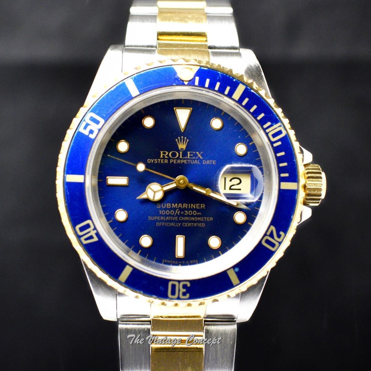 Rolex Submariner Two-Tone Steel Yellow Gold Blue Dial 16613 (SOLD)