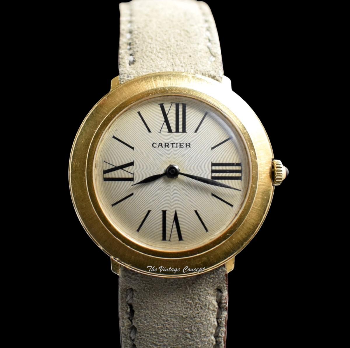 Vintage Cartier 32mm 18K Yellow Gold Timeless Elegance Manual Wind