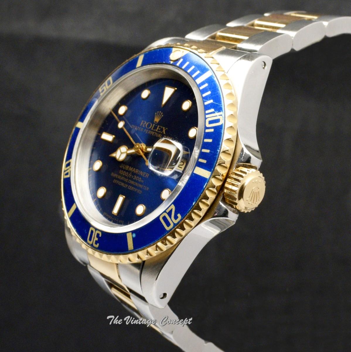 Rolex Submariner Two-Tone Steel Yellow Gold Blue Dial 16613 (SOLD)