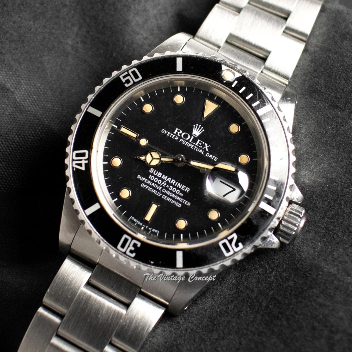 Rolex Steel Submariner Glossy Dial Creamy 16800 w/ Original Paper  (SOLD)