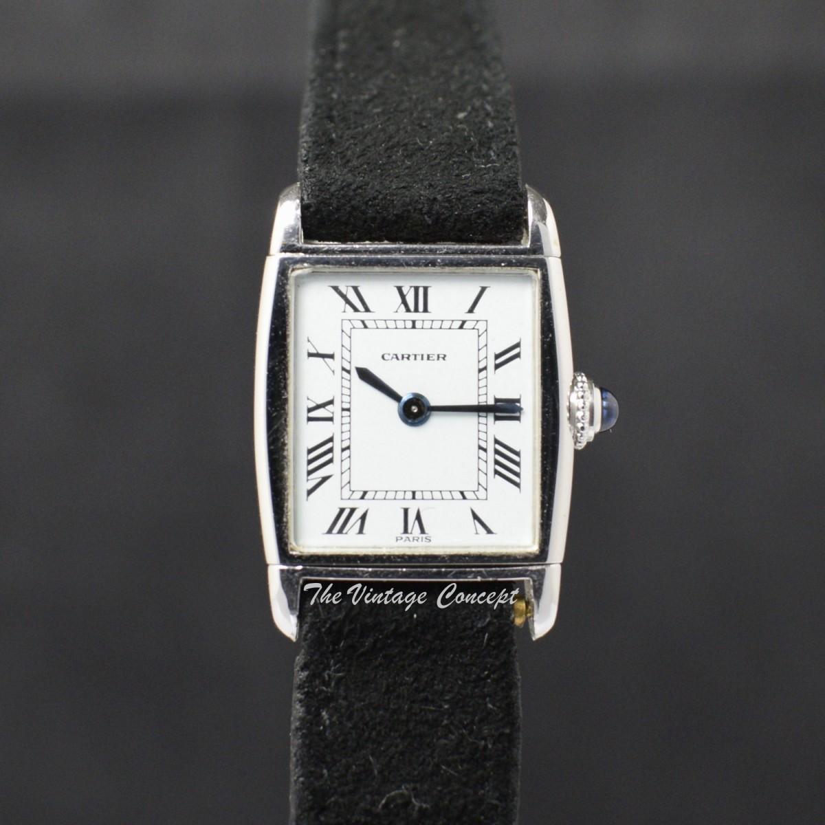 Vintage Rare Cartier Tank 18K White Gold Reverso Paris Dial (SOLD)