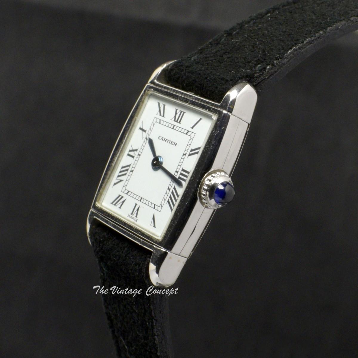 Vintage Rare Cartier Tank 18K White Gold Reverso Paris Dial (SOLD)