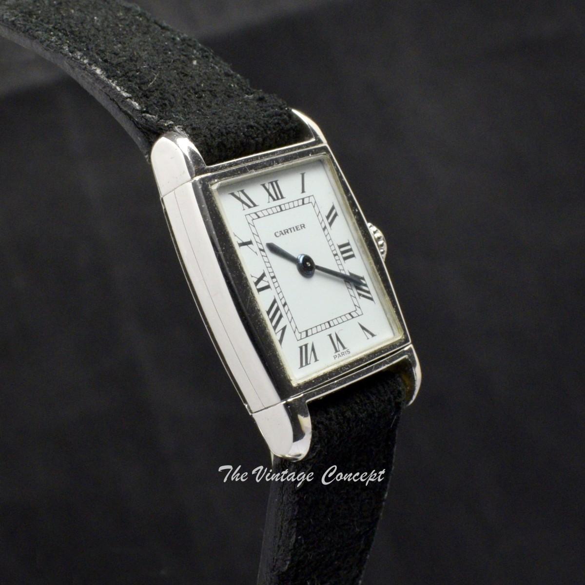 Vintage Rare Cartier Tank 18K White Gold Reverso Paris Dial (SOLD)