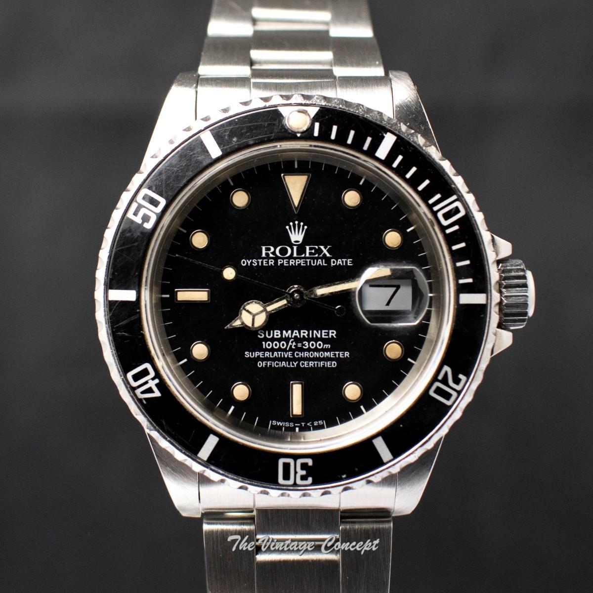 Rolex Steel Submariner Glossy Dial Creamy 16800 w/ Original Paper  (SOLD)