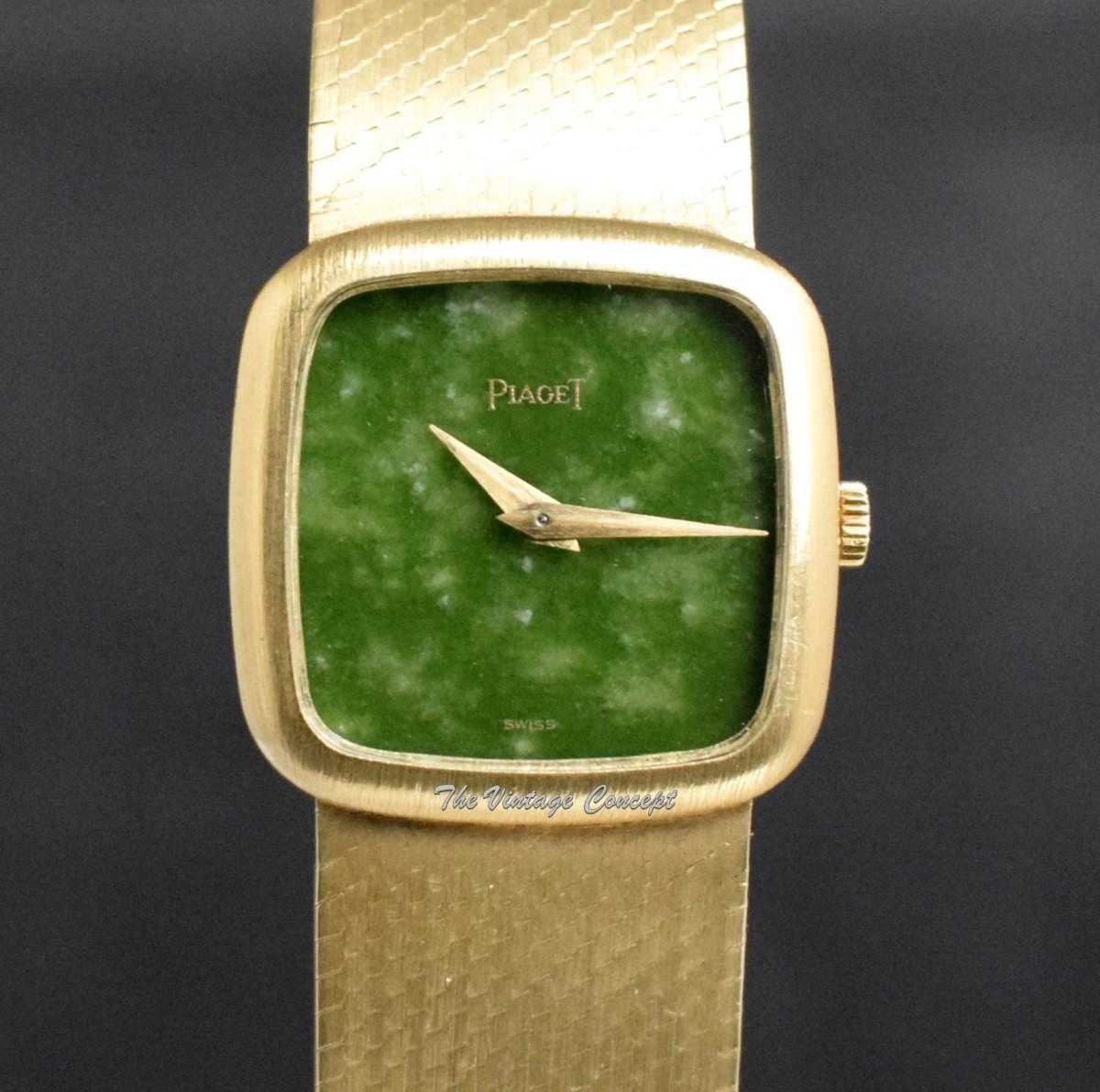 Piaget 18K Yellow Gold Jade Dial 9902 B2 with Bracelet Watch  (SOLD)