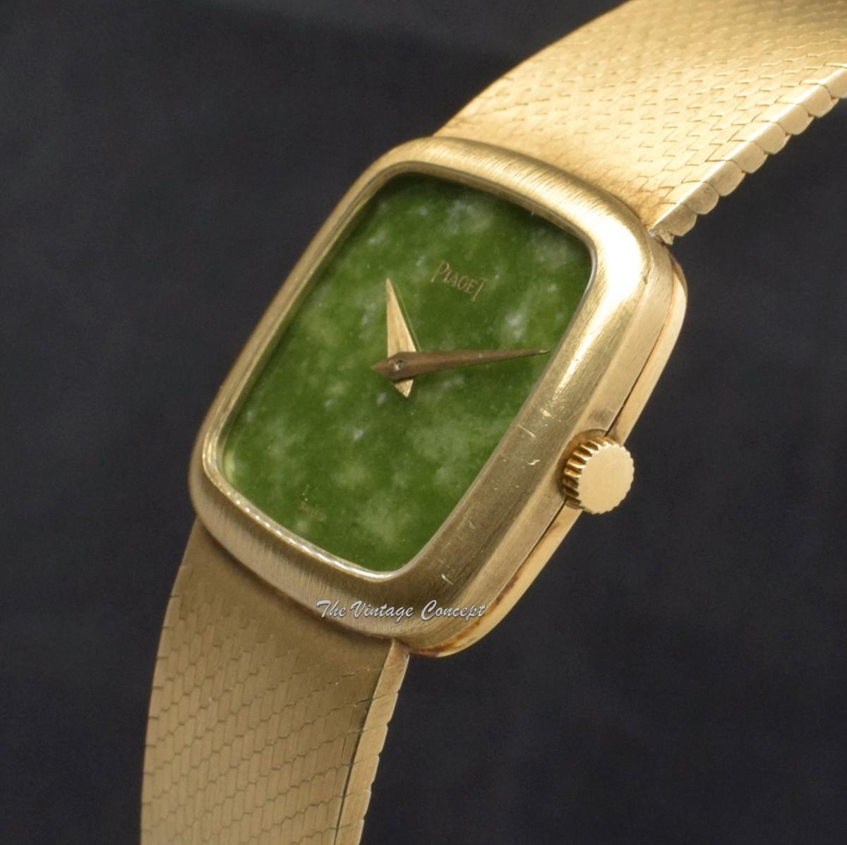 Piaget 18K Yellow Gold Jade Dial 9902 B2 with Bracelet Watch  (SOLD)