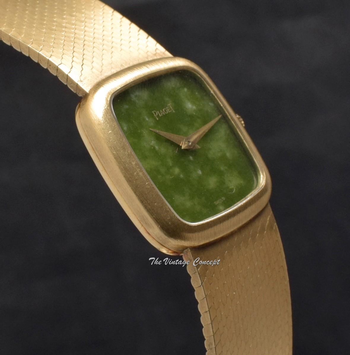 Piaget 18K Yellow Gold Jade Dial 9902 B2 with Bracelet Watch  (SOLD)