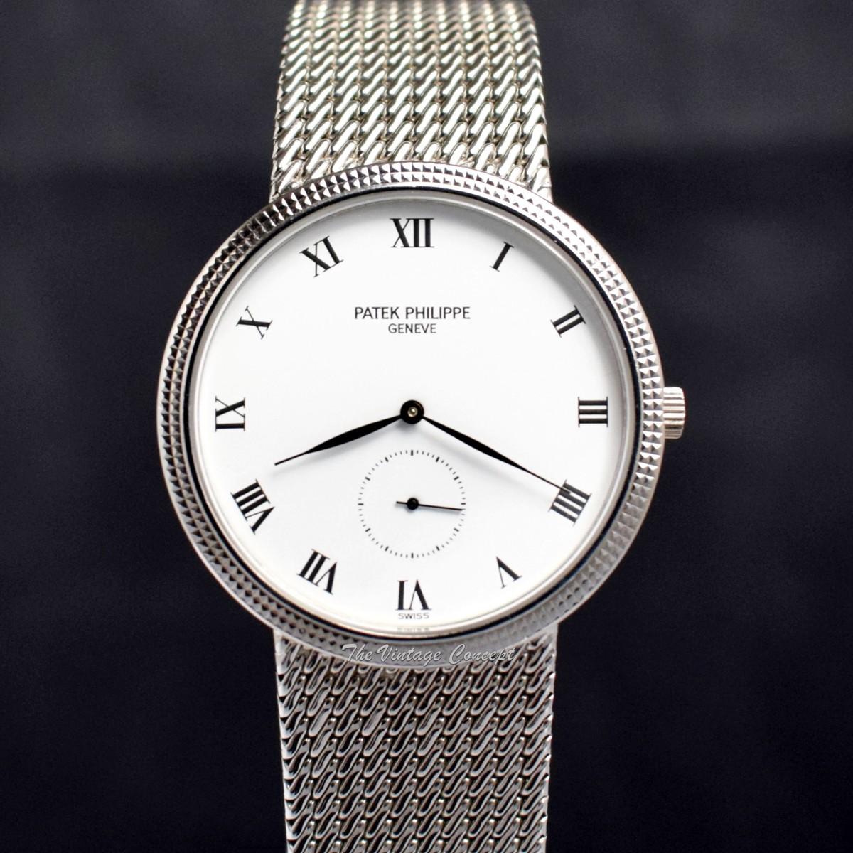 Patek Philippe Calatrava 18K White Gold White Dial Roman Indexes 3919/5  (SOLD)