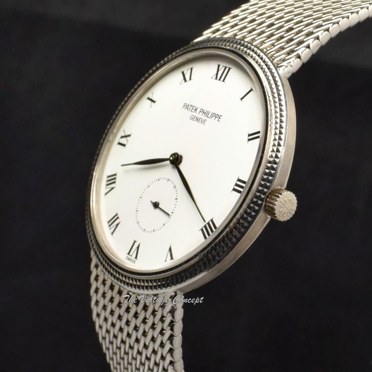 Patek Philippe Calatrava 18K White Gold White Dial Roman Indexes 3919/5  (SOLD)