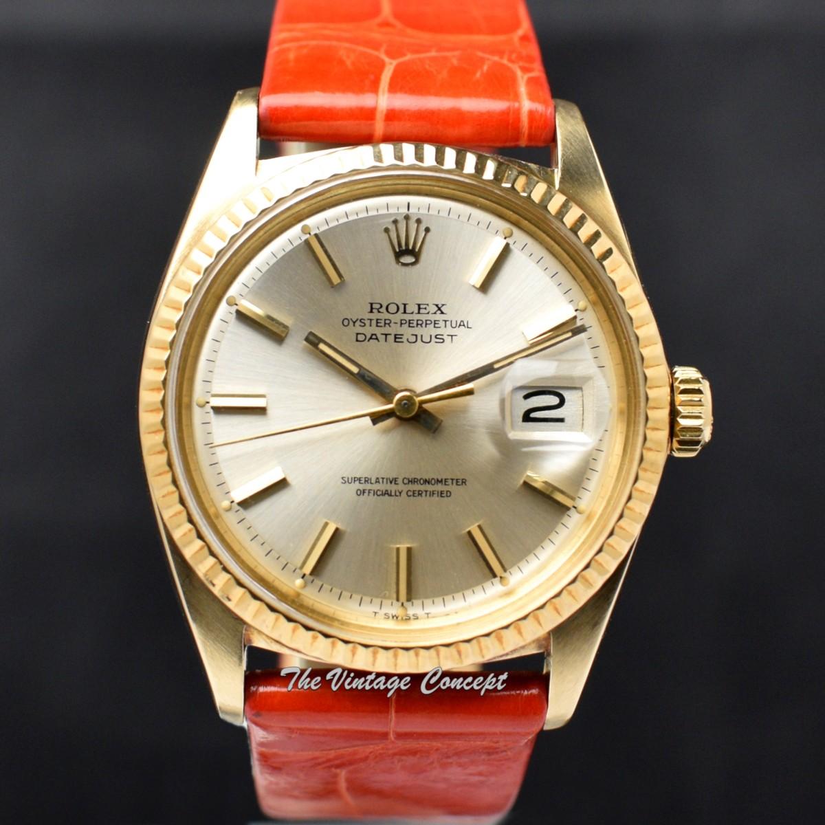 Rolex Datejust 14K Yellow Gold Silver Dial 1601 (SOLD)