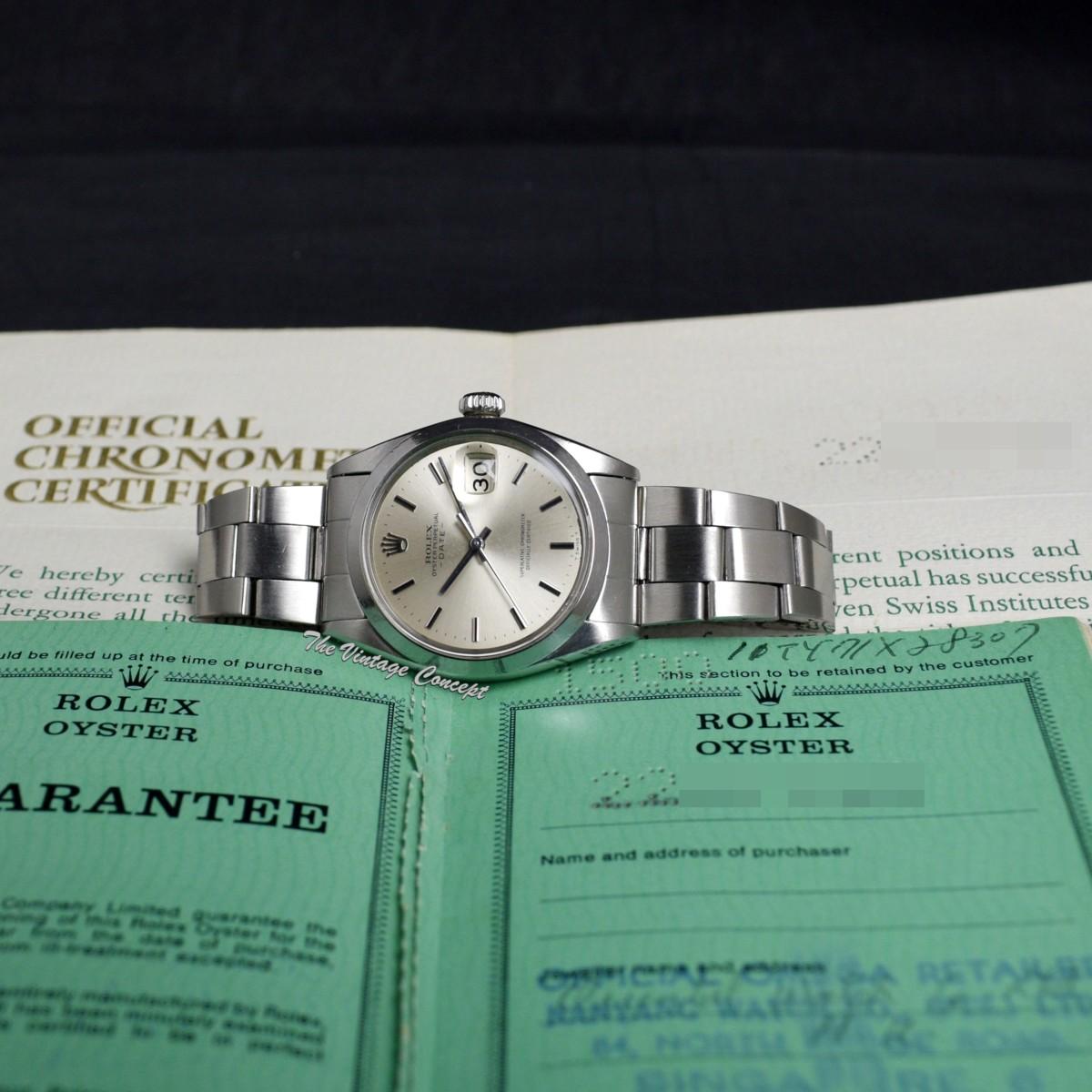 Rolex Oyster Perpetual Date Silver Dial 1500 w/ Double Papers  (SOLD)