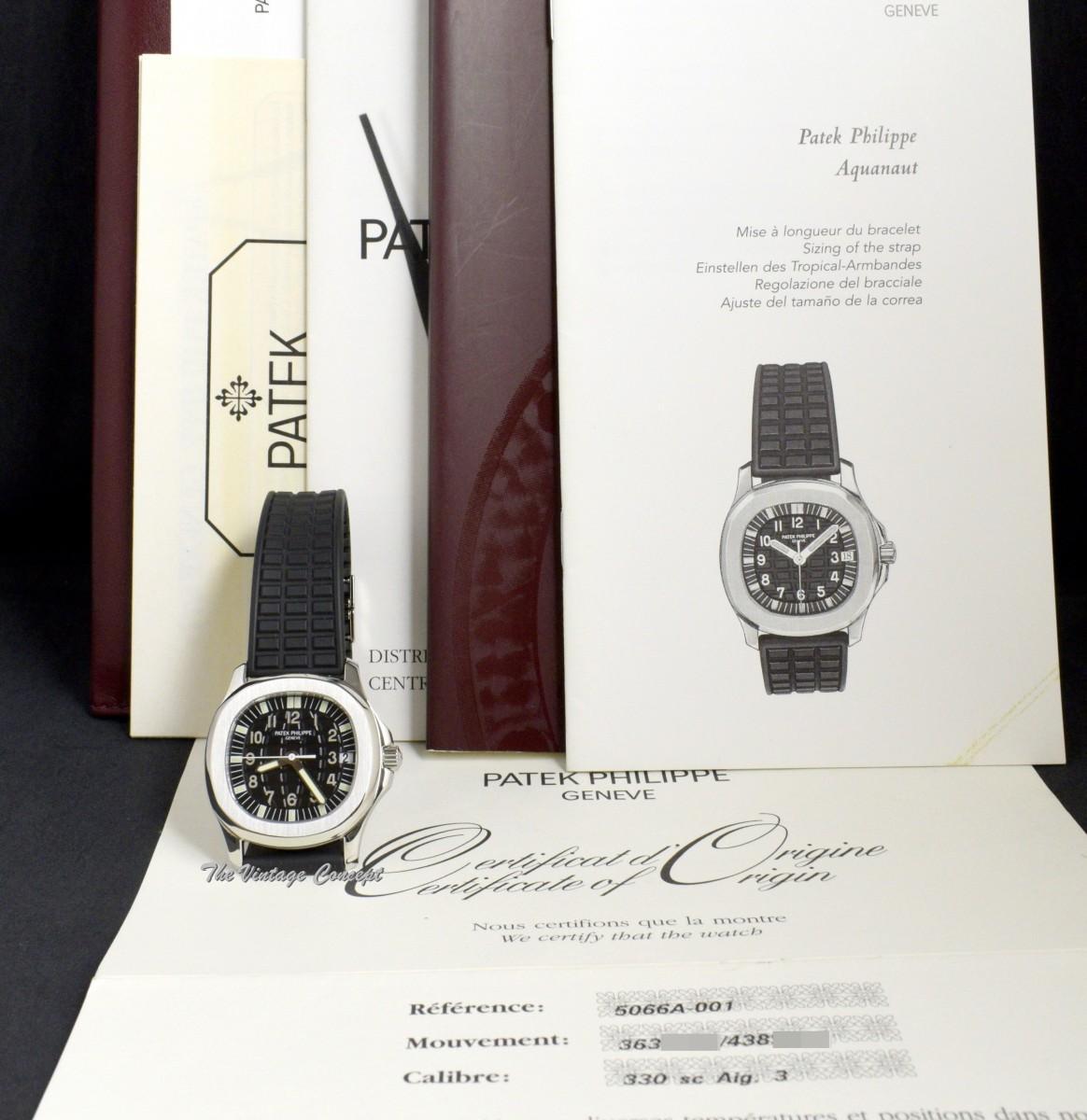 Patek Philippe Steel Aquanaut 5066A-001 w/ Original Paper  (SOLD)