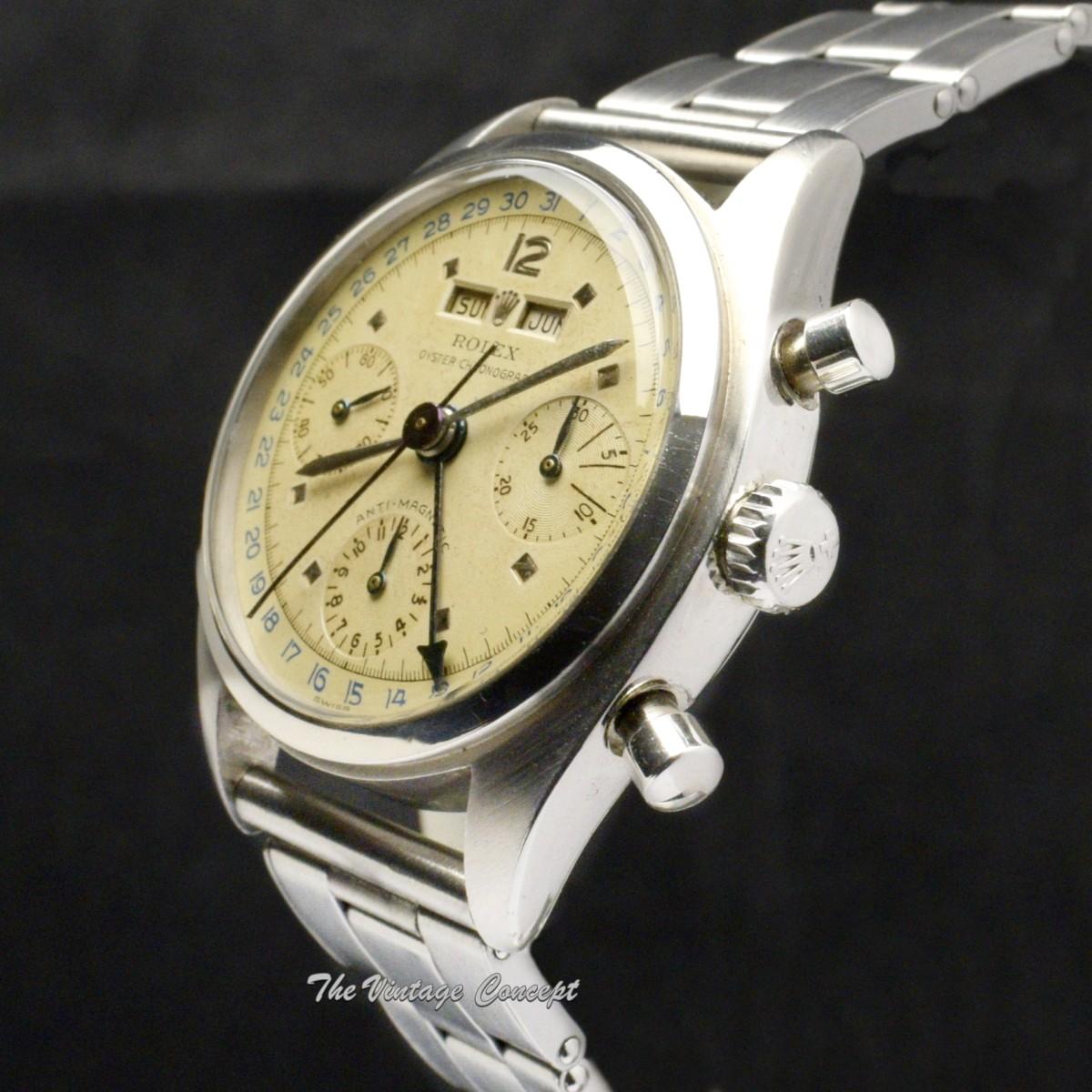 Rolex Killy Triple Date Calendar Chronograph Stainless Steel Creamy Dial 6036