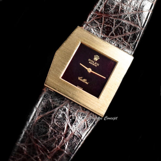 Rolex Cellini King Midas 18K Yellow Gold Burgundy Dial 4017 (SOLD)