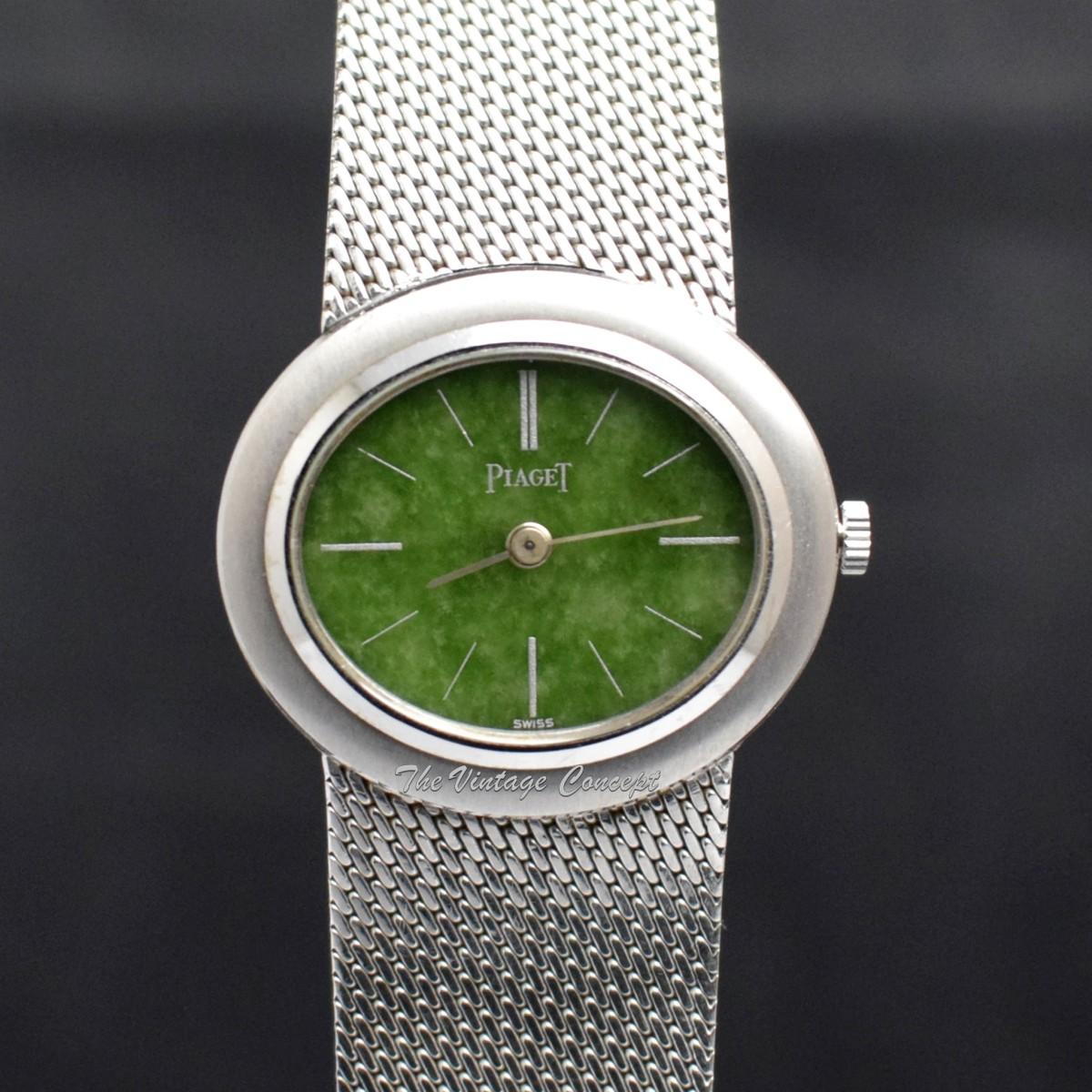 Piaget 18K White Gold Jade Dial 9331 B11 with Bracelet Watch  (SOLD)