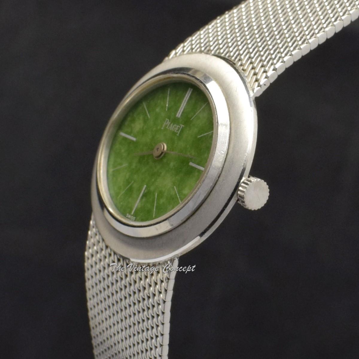 Piaget 18K White Gold Jade Dial 9331 B11 with Bracelet Watch  (SOLD)