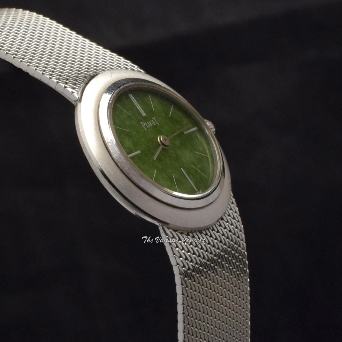 Piaget 18K White Gold Jade Dial 9331 B11 with Bracelet Watch  (SOLD)