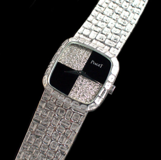 Piaget 18K White Gold Onyx & Diamond Dial 9902A20