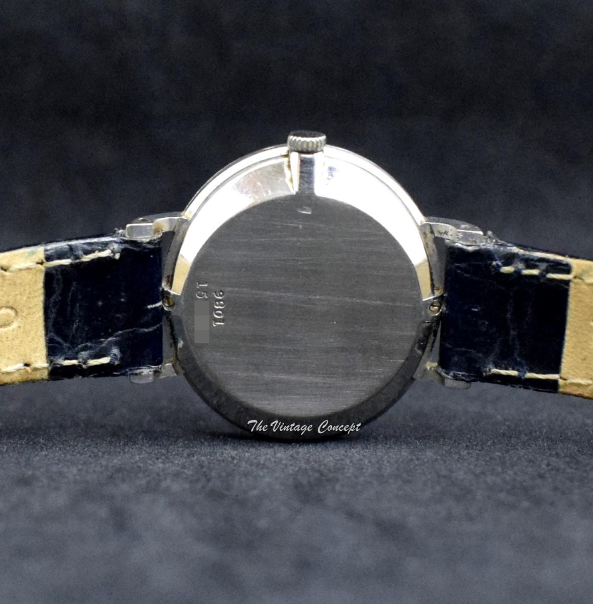 Piaget 18K WG Oval Mini Lapis Dial 9801 Manual Ladies Watch