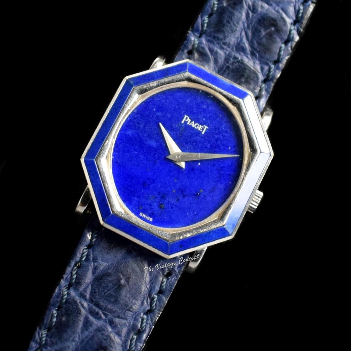 Piaget 18K WG Octagon Lapis Dial 9341 Manual Ladies Watch