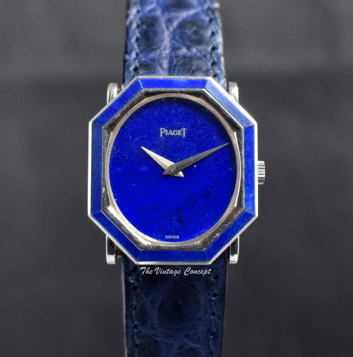 Piaget 18K WG Octagon Lapis Dial 9341 Manual Ladies Watch