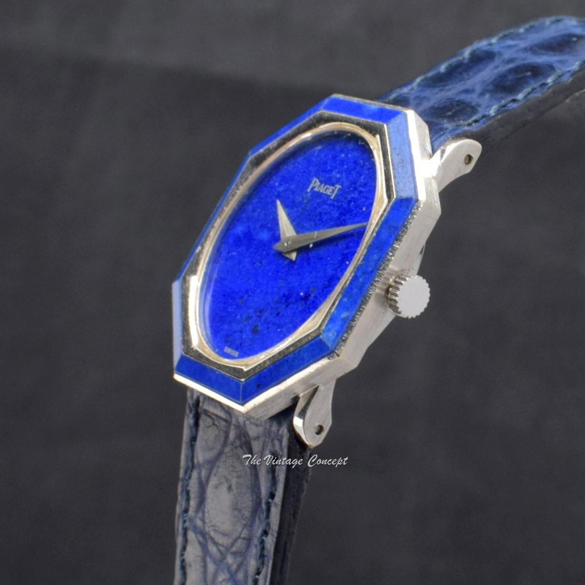 Piaget 18K WG Octagon Lapis Dial 9341 Manual Ladies Watch