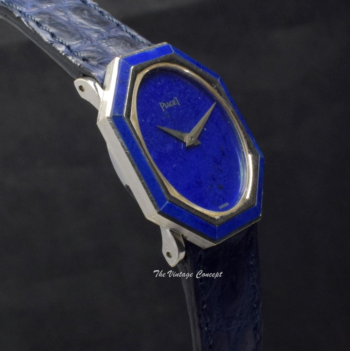 Piaget 18K WG Octagon Lapis Dial 9341 Manual Ladies Watch