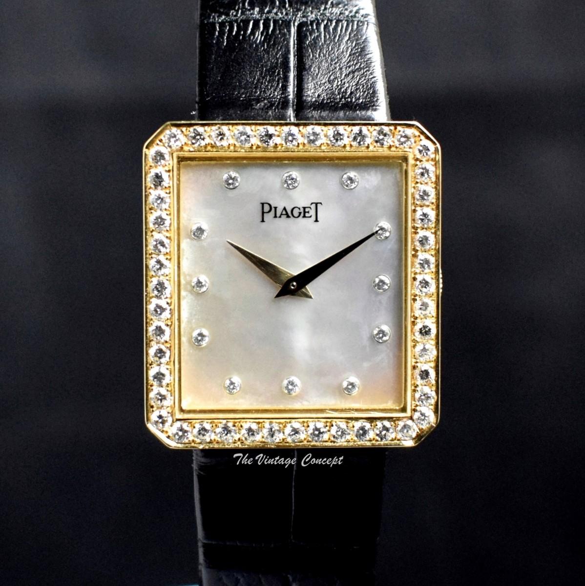 Piaget Protocole Manual 18K Yellow Gold Mother of Pearl Dial w/ Factory Diamond 9154  (SOLD)