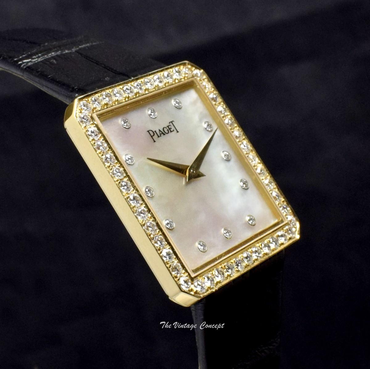 Piaget Protocole Manual 18K Yellow Gold Mother of Pearl Dial w/ Factory Diamond 9154  (SOLD)