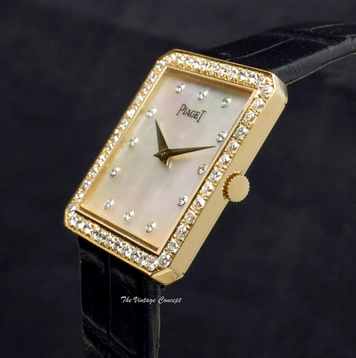 Piaget Protocole Manual 18K Yellow Gold Mother of Pearl Dial w/ Factory Diamond 9154  (SOLD)