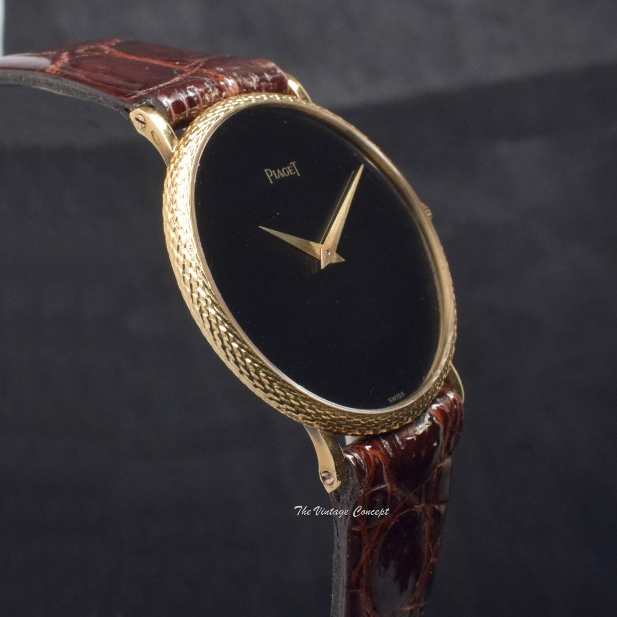 Piaget 18K Yellow Gold Black Dial Manual Wind 9036 (SOLD)