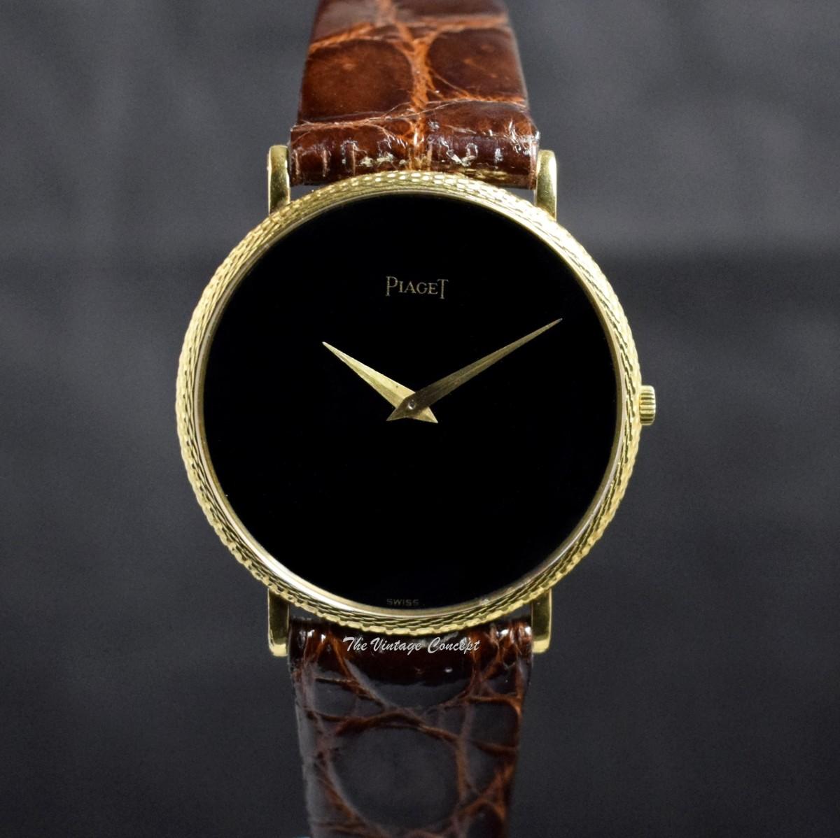 Piaget 18K Yellow Gold Black Dial Manual Wind 9036 (SOLD)