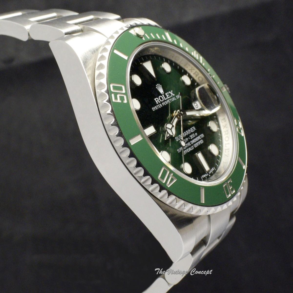 Pre-Owned Rolex Steel Submariner Date HULK Green Dial 116610LV w/ Original Guarantee Card (SOLD)