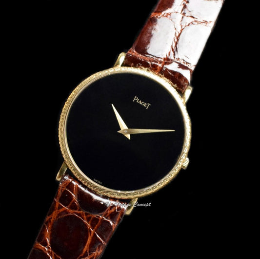 Piaget 18K Yellow Gold Black Dial Manual Wind 9036 (SOLD)