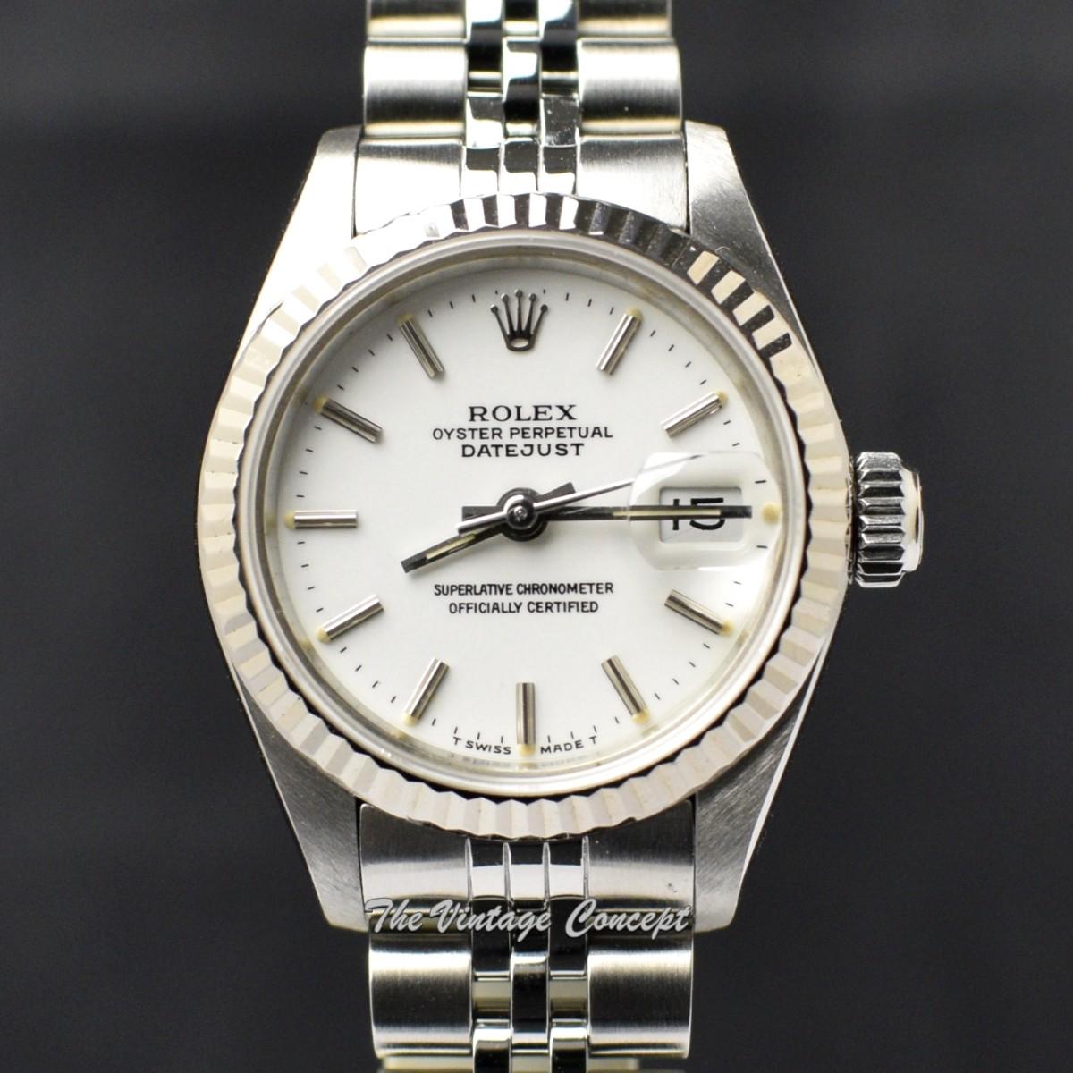 Rolex 26mm Stainless Steel Lady Datejust White Dial 69174 (SOLD)