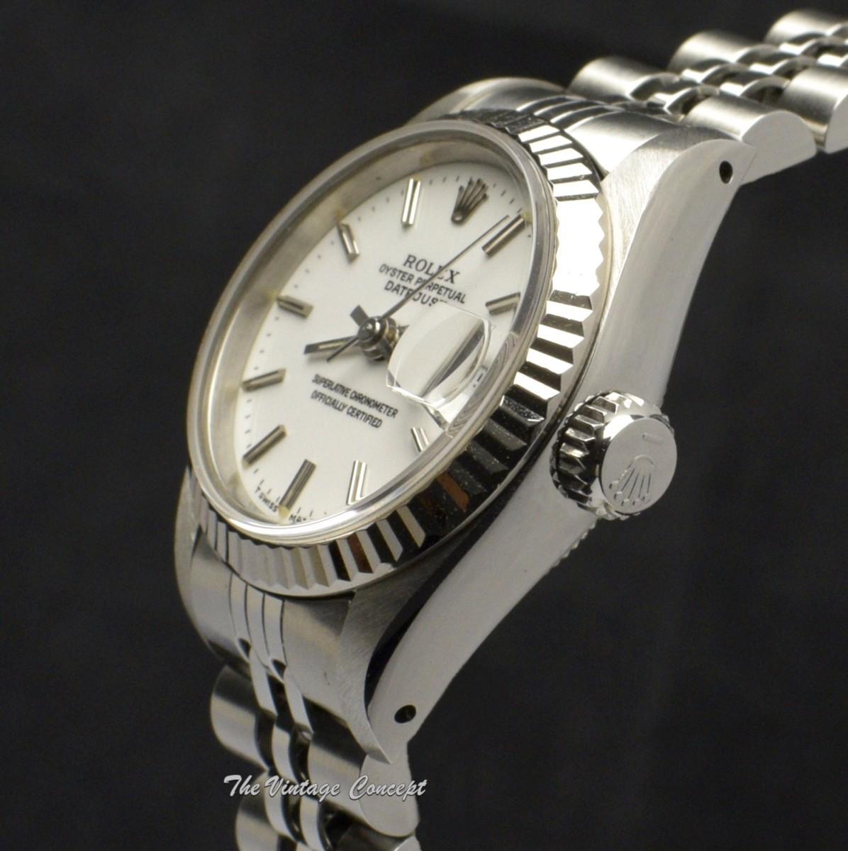 Rolex 26mm Stainless Steel Lady Datejust White Dial 69174 (SOLD)