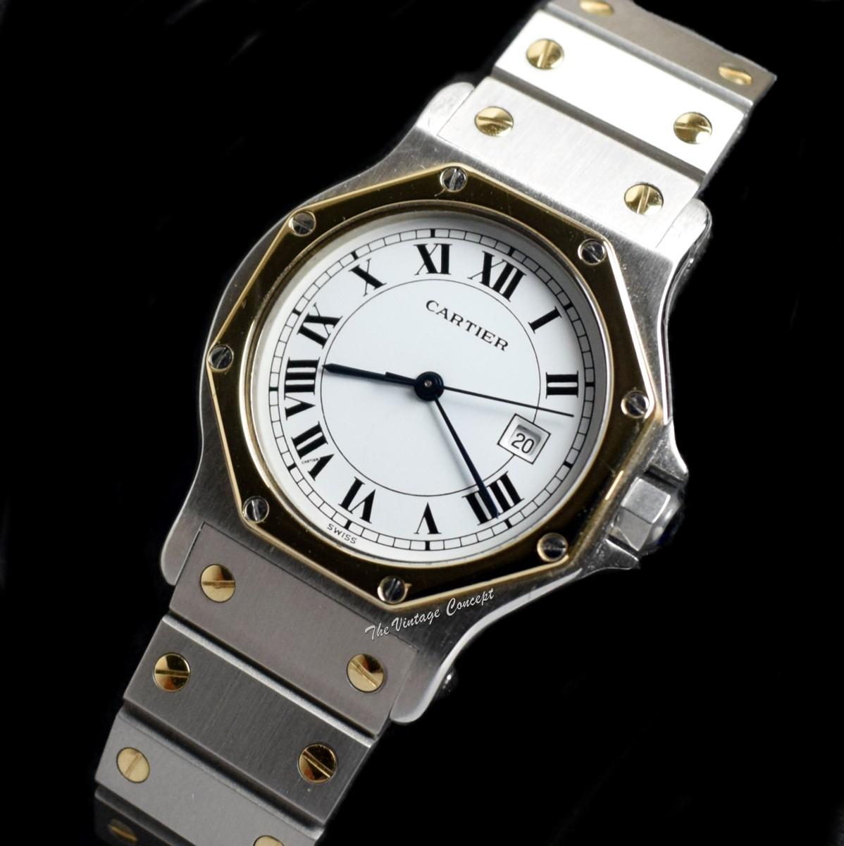 Cartier Two Tone 18K Yellow Gold & Stainless Steel Santos Octagon Automatic 2966 w/ Service Paper  (SOLD)