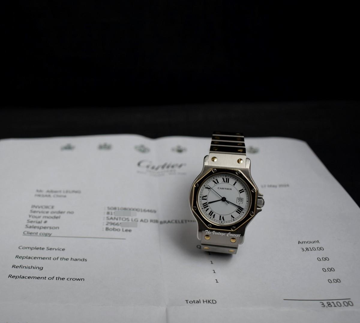 Cartier Two Tone 18K Yellow Gold & Stainless Steel Santos Octagon Automatic 2966 w/ Service Paper  (SOLD)