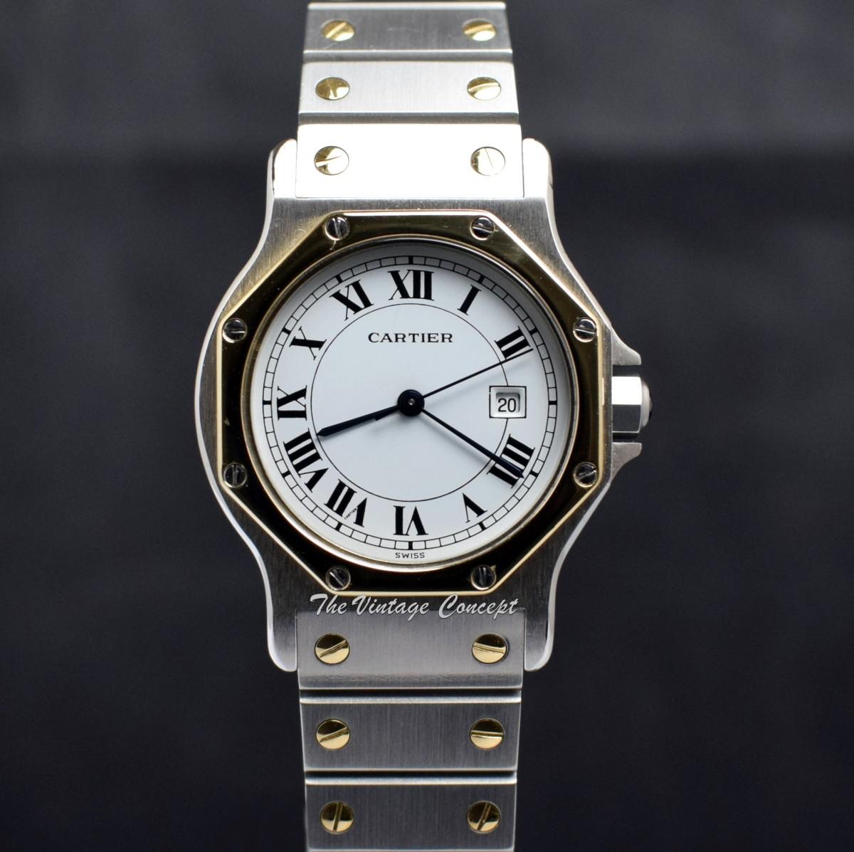 Cartier Two Tone 18K Yellow Gold & Stainless Steel Santos Octagon Automatic 2966 w/ Service Paper  (SOLD)