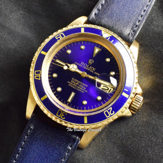 Rolex Submariner 18K YG Blue Purple Nipple Dial 1680 (SOLD)